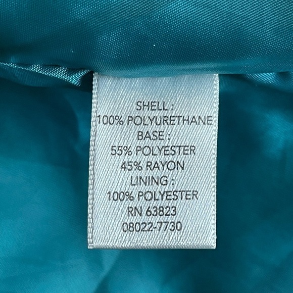 CJ Banks teal jacket in pleather type material in a size 1X - Picture 12 of 13